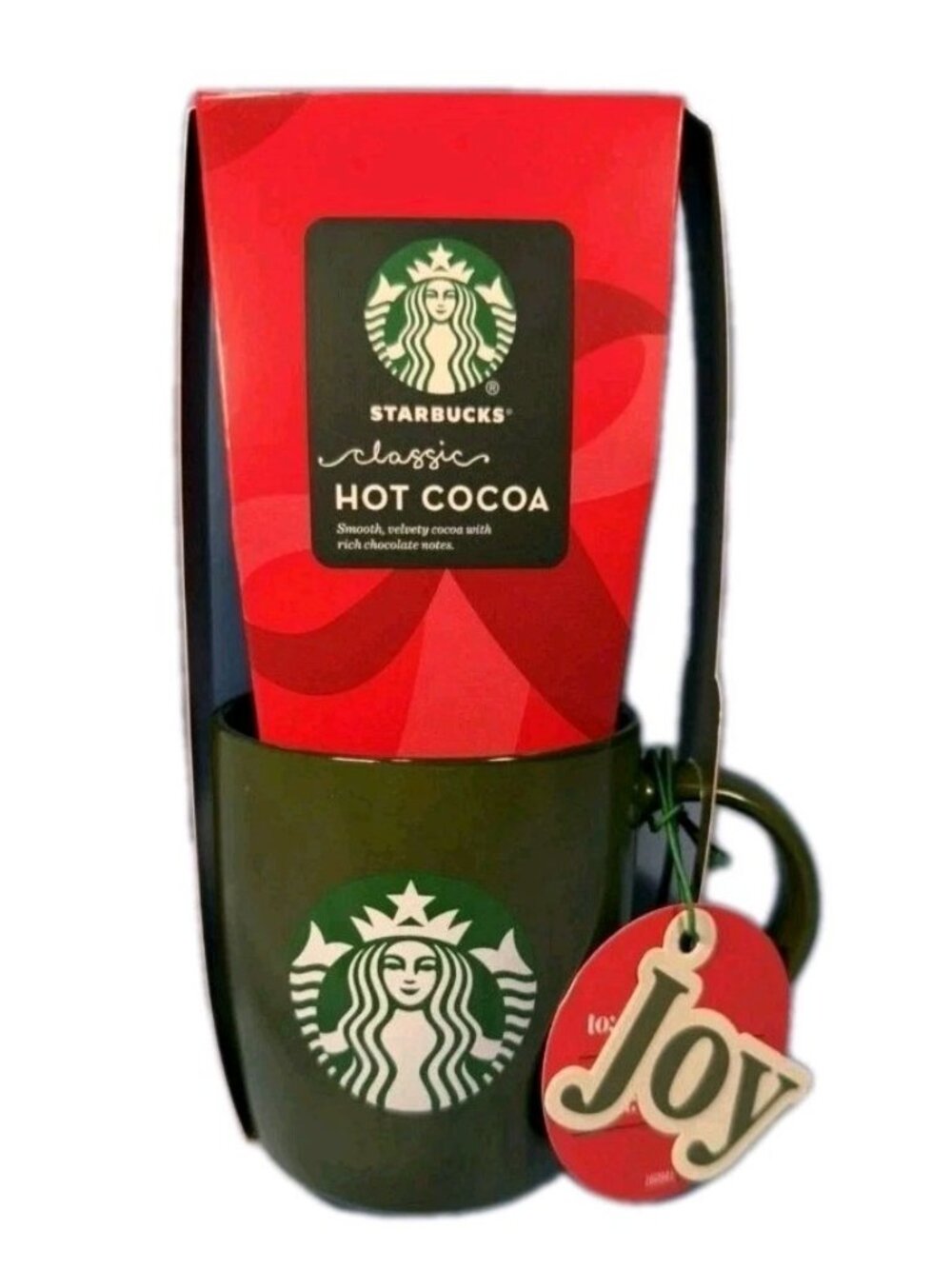 NEW With Gift Tags 2025 Green Starbucks Holiday Gift Set Hot Cocoa 12oz Cup/Mug